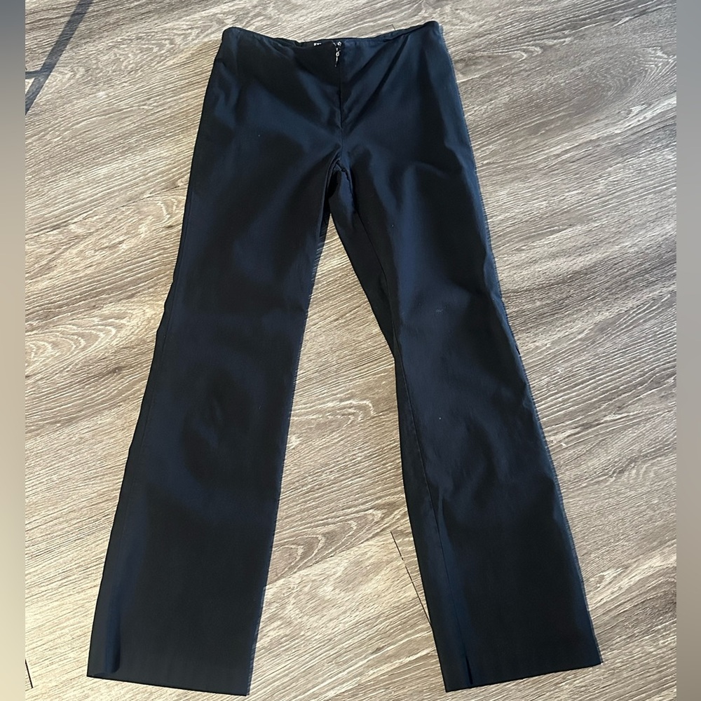 Vintage black zip front express flare pants